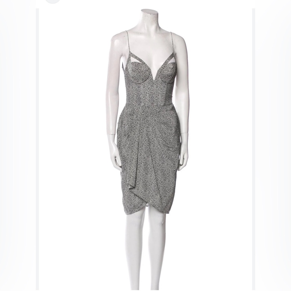 Zimmermann Black and White Speckled Draped Slip Dress size 1 (4 Aus) s small